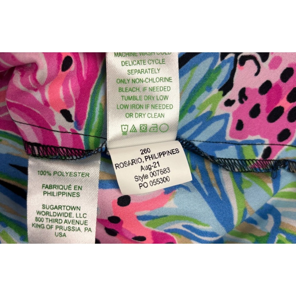 Lilly Pulitzer Rosario Midi Skirt Womens 6 Black Pink Spot Ya Leopard Colorful - Picture 4 of 7